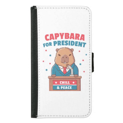 Capybara For President Samsung Galaxy S5 Wallet Case
