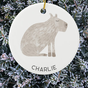 Capybara Fun Personalized Ceramic Ornament