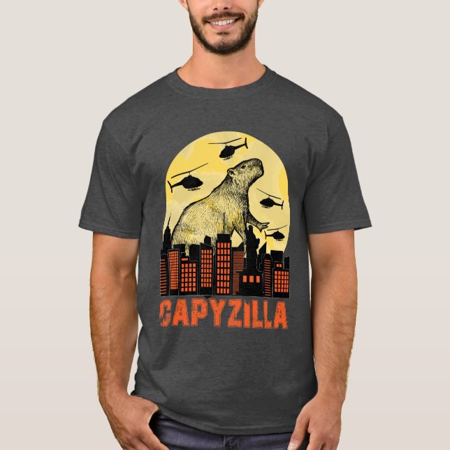 Capybara Funny Capybara Rodent Capyzilla Funny T-Shirt (Front)