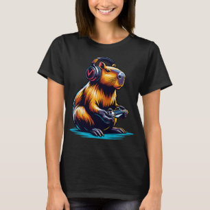 Capybara Funny Capybara Rodent & Video Games Lover T-Shirt