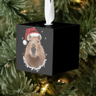 Capybara Funny Christmas Cube Ornament