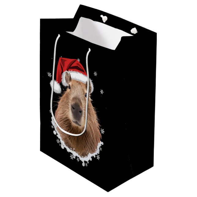 Capybara Funny Christmas  Medium Gift Bag (Front Angled)