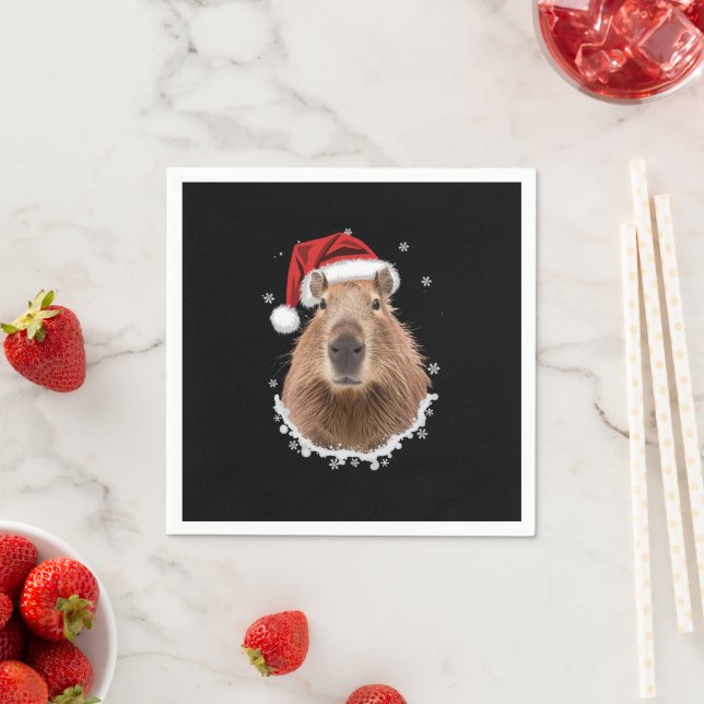 Capybara Funny Christmas  Napkins (Insitu)
