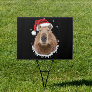 Capybara Funny Christmas Sign