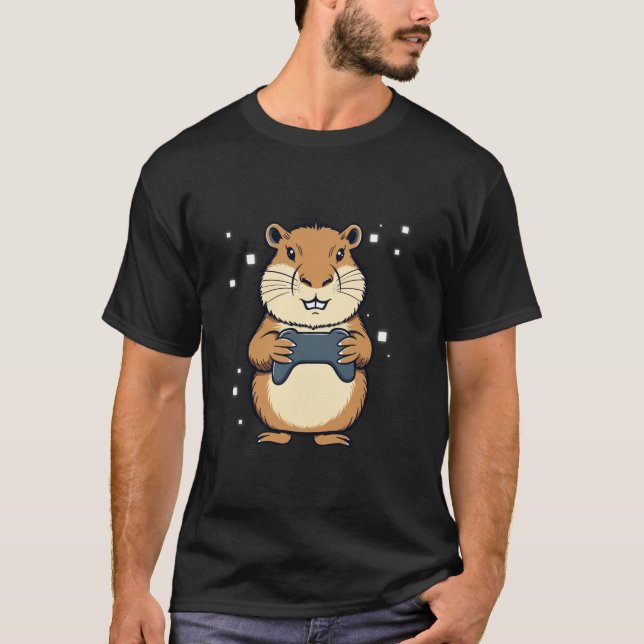 Capybara Funny Retro Video Games for Kids Men Wome T-Shirt (Front)