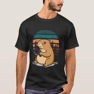 Capybara Funny Retro Video Games for Kids Men Wome T-Shirt