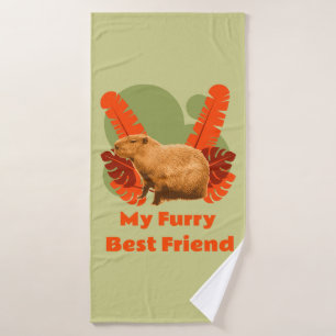 Capybara Furry Best Friend Tropical Animal Bath Towel