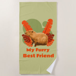 Capybara Furry Best Friend Tropical Animal Beach Towel