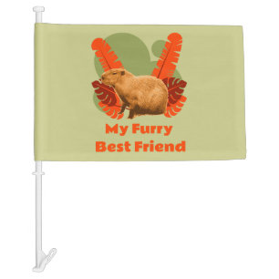 Capybara Furry Best Friend Tropical Animal Car Flag
