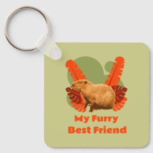 Capybara Furry Best Friend Tropical Animal Keychain