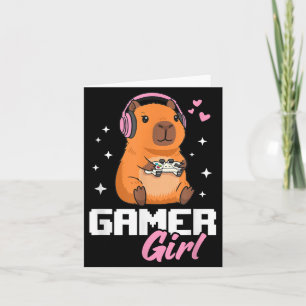 Capybara Gamer Girl Gaming Card
