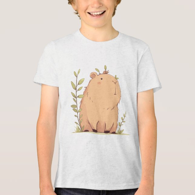 Capybara Gentle Calm Tri-Blend Shirt (Front)