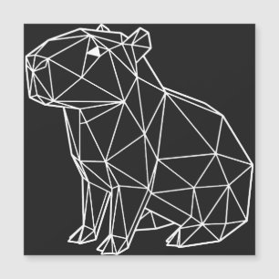 Capybara Géométrique Blanc Style Origami Minimalis