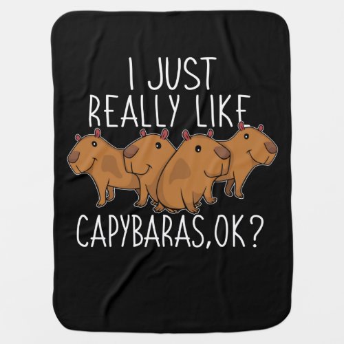 Capybara Gift Kids Women Cute Capybara Baby Blanket