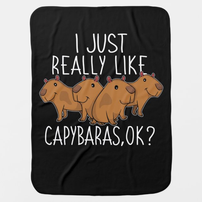 Capybara Gift Kids Women Cute Capybara Baby Blanket (Front)