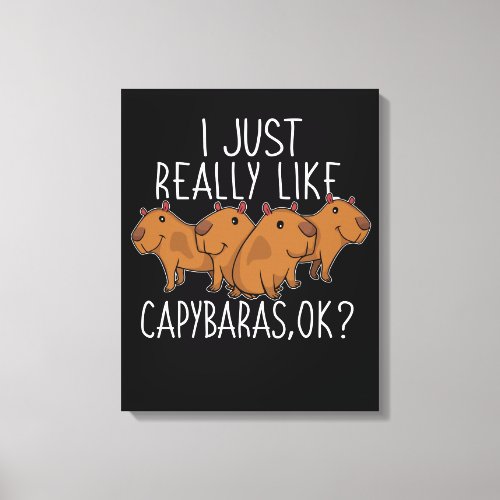 Capybara Gift Kids Women Cute Capybara Canvas Print