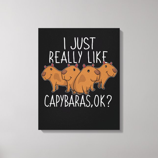 Capybara Gift Kids Women Cute Capybara Canvas Print (Front)