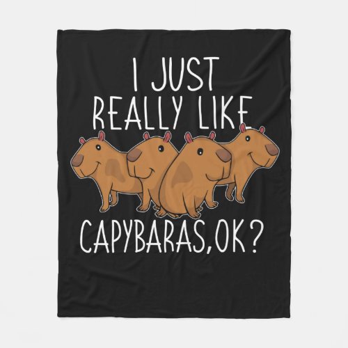 Capybara Gift Kids Women Cute Capybara Fleece Blanket