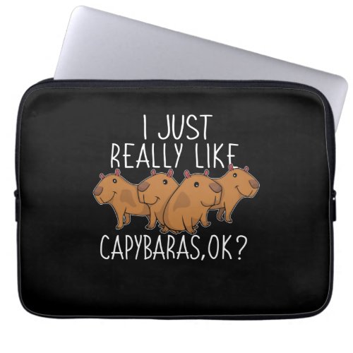 Capybara Gift Kids Women Cute Capybara Laptop Sleeve