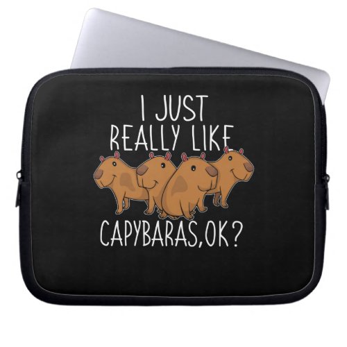 Capybara Gift Kids Women Cute Capybara Laptop Sleeve