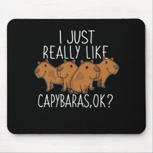 Capybara Gift Kids Women Cute Capybara Mouse Pad