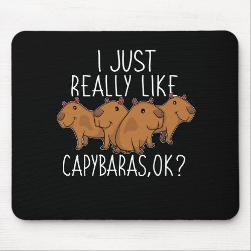 Capybara Gift Kids Women Cute Capybara Mouse Pad