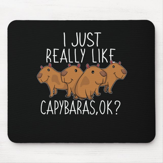 Capybara Gift Kids Women Cute Capybara Mouse Pad (Front)