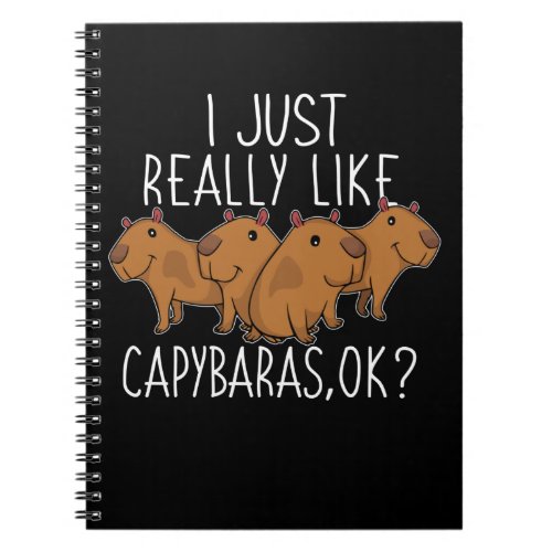 Capybara Gift Kids Women Cute Capybara Notebook