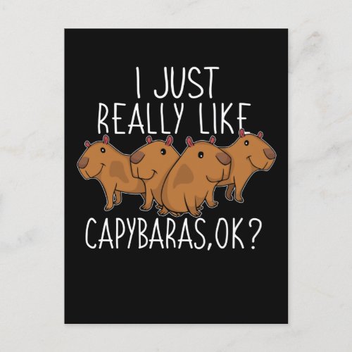 Capybara Gift Kids Women Cute Capybara Postcard