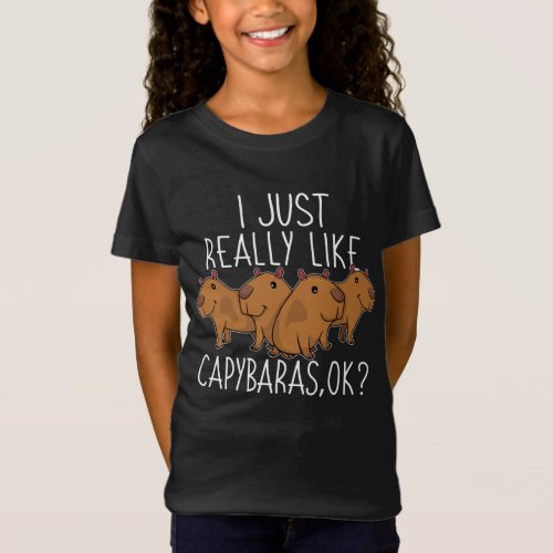 Capybara Gift Kids Women Cute Capybara T_Shirt