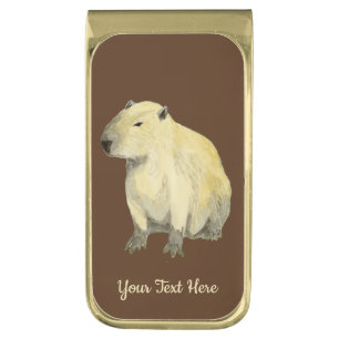 Capybara Gold Finish Money Clip