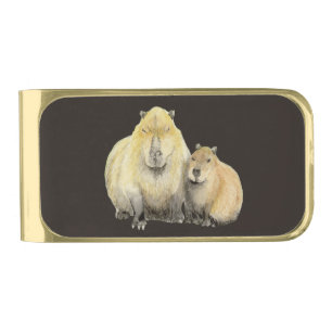Capybara Gold Finish Money Clip
