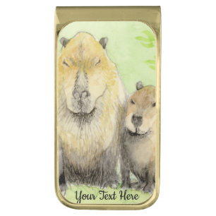 Capybara Gold Finish Money Clip