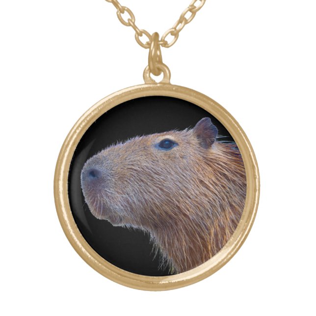 Capybara Gold Plated Necklace (Front)