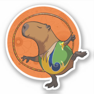 Capybara Gymnast Gymnastics Fan Cute Animal Art Sticker