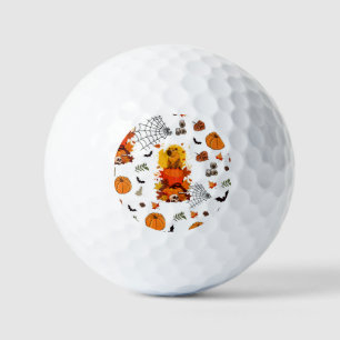 Capybara Halloween. Witch Pumpkin. Golf Balls