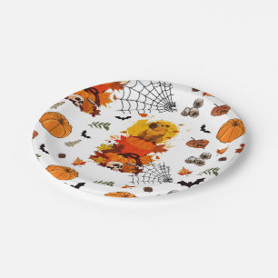 Capybara Halloween.  Witch Pumpkin.  Paper Plates