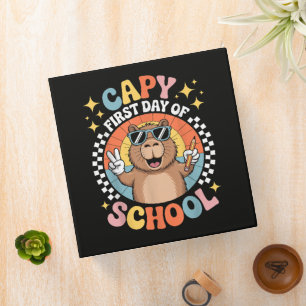 Capybara Happy First Day Of Back To School 3 Ring Binder