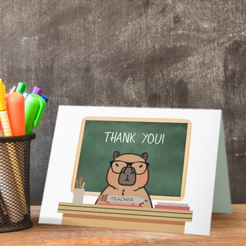 Capybara Happy Teachers Day Thank you Card
