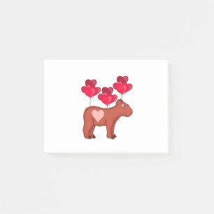 Capybara Hearts Love Post-it Notes