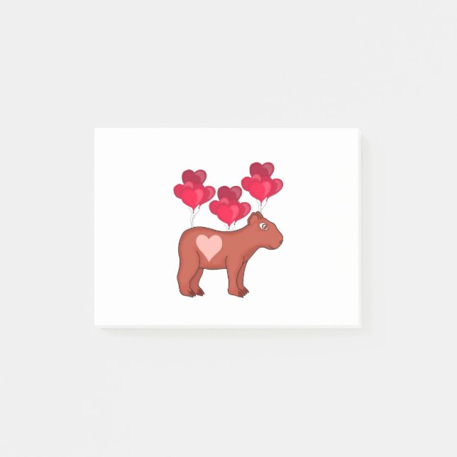 Capybara Hearts Love Post-it Notes (Front)