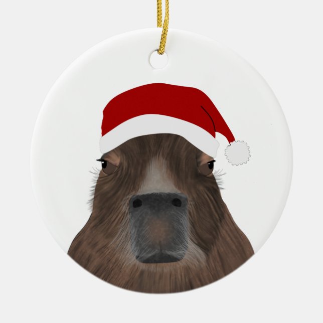 Capybara Holiday Ornament (Front)