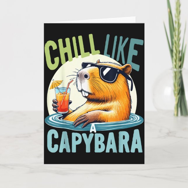 Capybara Holidays - Funny Quote Gift Zen Fashion D Card (Front)