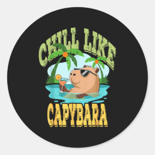 Capybara Holidays - Funny Zen Rodent Quote Gift Classic Round Sticker