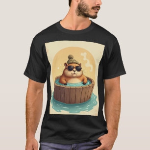 Capybara Hot Tub Chill Vibes Sticker Capybara Rela T-Shirt