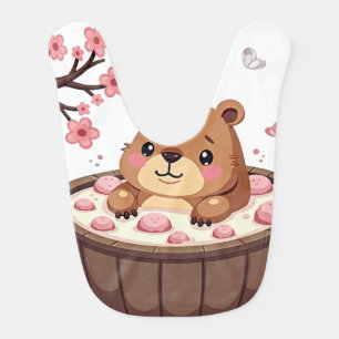 Capybara Hot Tub Relaxation Bath Bombs Cherry Blos Baby Bib