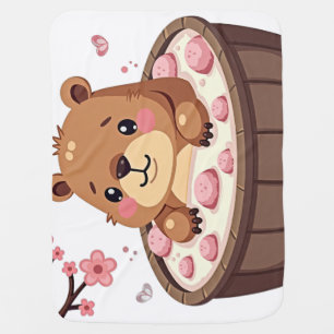 Capybara Hot Tub Relaxation Bath Bombs Cherry Blos Baby Blanket