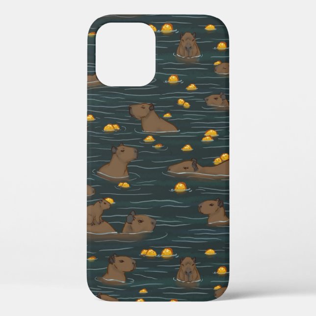 Capybara Hot Tub with Yuzu Fruit  Case-Mate iPhone Case (Back)