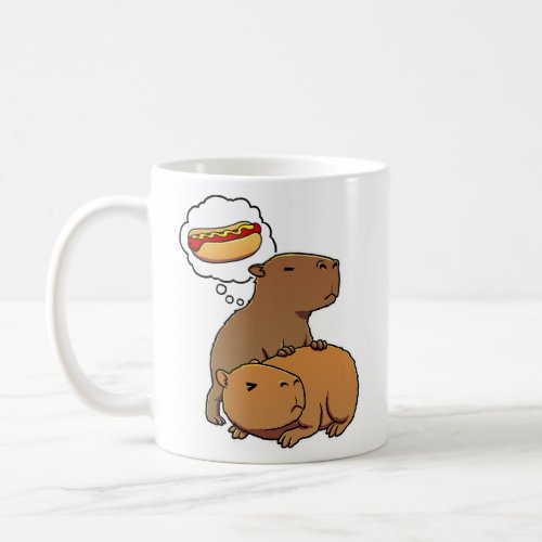 Capybara hungry for Hotdogs  Coffee Mug