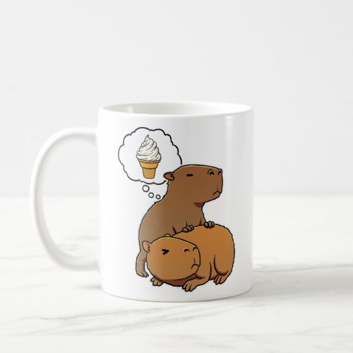 Capybara hungry for Vanilla Ice Cream Cone  Coffee Mug